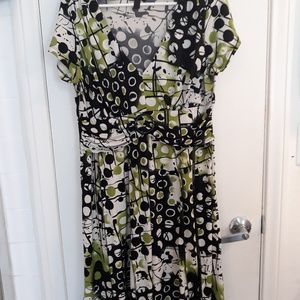 Forever midi dress black/green/white XL